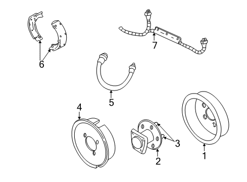 2003 Pontiac Sunfire Rear Brakes Plate, Rear Brake Backing Diagram for 18048819