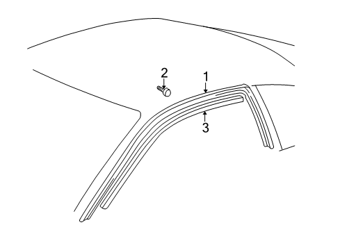 1999 Toyota Solara Exterior Trim - Roof Drip Molding Diagram for 75505-06010