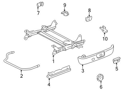 1999 Toyota Camry Tracks & Components Track End Cover Diagram for 72137-AA010-E0