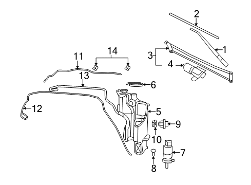 2011 Ram 1500 Wiper & Washer Components Motor-Windshield WIPER Diagram for 68050422AD