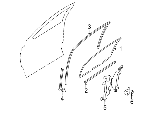 2005 Mercury Montego Front Door Run Channel Diagram for 8G1Z-5421596-A