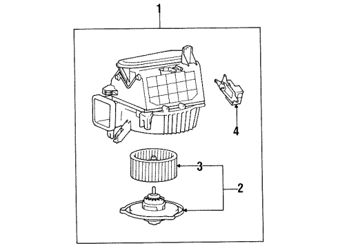 1996 Toyota Avalon Blower Motor & Fan Servo Sub-Assy, Damper Diagram for 87106-33070