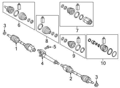 2021 Kia Telluride Drive Axles - Front Pad U Diagram for 49500S9400