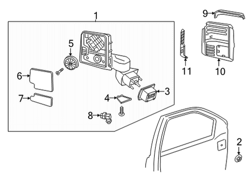 2020 GMC Sierra 3500 HD Outside Mirrors Mirror Assembly Diagram for 84709926