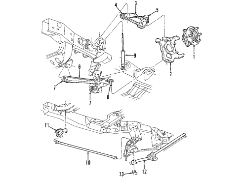 1999 Dodge Dakota Front Suspension Components, Lower Control Arm, Upper Control Arm, Stabilizer Bar B/JNT Pkg-Lower Control Arm Diagram for 5013760AB