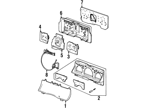 1996 Mercury Grand Marquis Instruments & Gauges Speedometer Head Diagram for F6MY-17255-AA