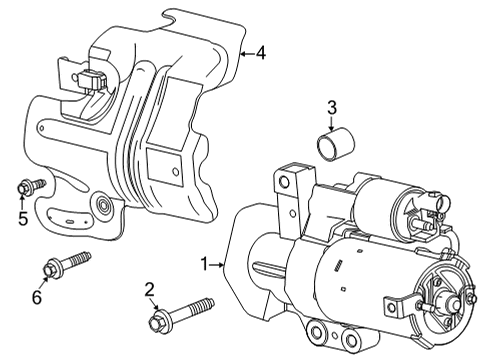 2022 GMC Yukon Starter Heat Shield Pin Diagram for 90351710