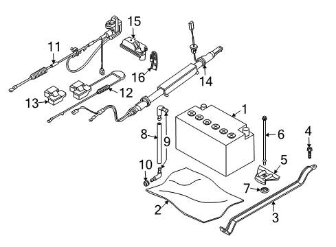 2007 BMW M5 Battery Negative Battery Cable Diagram for 61127616200