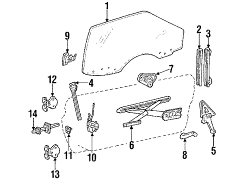 1987 Honda Civic Door - Glass & Hardware Handle Assembly, Driver Side (Outer) (Sonic Blue Metallic-Z) Diagram for 75620-SB2-003ZK