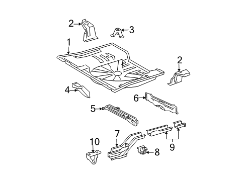 2006 Scion xB Rear Body - Floor & Rails Tow Hook Diagram for 51967-52030