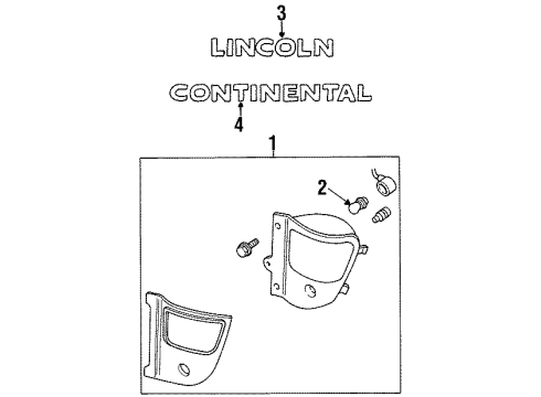 1998 Lincoln Continental Bulbs Tail Lamp Assembly Diagram for F8OZ13405AA