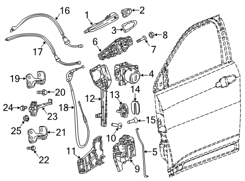 2017 Jeep Compass Front Door Door Lower Hinge Right Diagram for 68306516AA