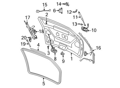 2005 Chrysler Pacifica Gate & Hardware Handle-LIFTGATE Diagram for UE14CYGAE