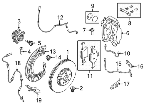 2020 BMW X5 Anti-Lock Brakes Repair Kit Guide Pin Diagram for 34116872572