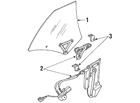 1988 Acura Legend Quarter Window Regulator Assembly, Passenger Side Quarter Window (Nippon Cable) Diagram for 72510-SG0-004