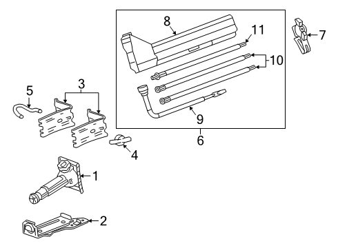 2019 Chevrolet Silverado 1500 Jack & Components Jack Bracket Diagram for 84432937