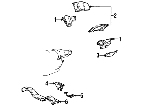 1996 Ford Mustang Engine & Trans Mounting Support Bracket Diagram for F6ZZ-6029-A