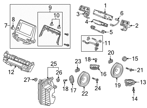 2022 Honda Odyssey Sound System Nut, Special (6MM) Diagram for 90222-S04-003