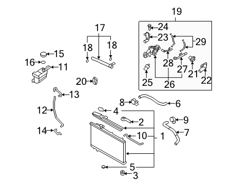 2008 Hyundai Santa Fe Powertrain Control Hose-Radiator, Upper Diagram for 25411-2B100