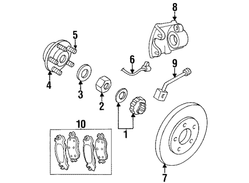1998 Plymouth Breeze Anti-Lock Brakes Line-Front Wheel Disc Brake Diagram for 4616063