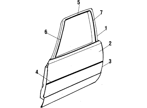 1985 Pontiac Bonneville Door & Components Molding Kit, Front Side Door Diagram for 20495903