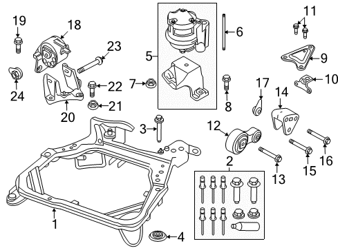 2012 Ford Fusion Engine & Trans Mounting Transmission Mount Bracket Diagram for 9H6Z-6031-A