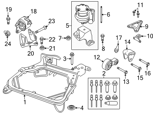 2012 Ford Fusion Engine & Trans Mounting Bracket Bolt Diagram for -W500720-S439