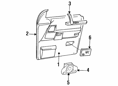 1993 Chrysler Town & Country Interior Trim - Front Door WEATHERSTRIP-Front Door Trim Panel Right Diagram for 4611814