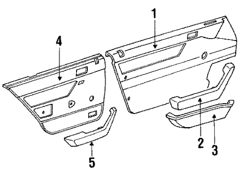 1988 Honda Accord Door Trim Panel Armrest, Left Rear Door (Palmy Gray) Diagram for 83691-SE3-010ZB