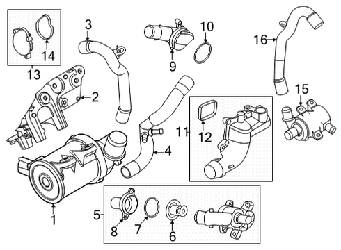 2022 Ford Maverick Water Pump Bracket Stud Diagram for -W719513-S442