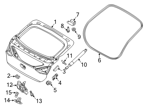 2018 Hyundai Ioniq Lift Gate Hinge Assembly-Tail Gate Diagram for 79770-G2000