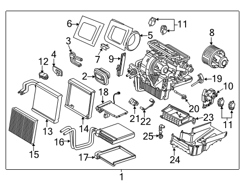2017 Ford Escape Air Conditioner Heater Case Gasket Diagram for GV6Z-18A638-AA