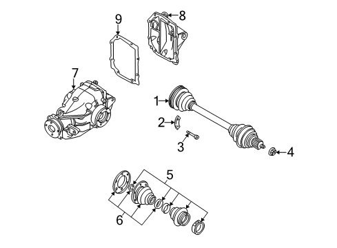 2007 BMW X3 Axle & Differential - Rear Repair Kit Bellows, Interior Diagram for 33213421367