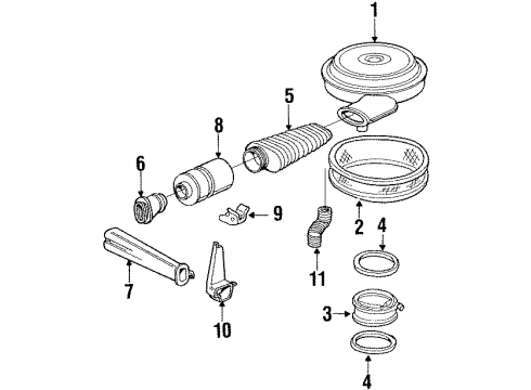 1993 GMC C1500 Filters CLEANER, Air Intake Diagram for 25099317
