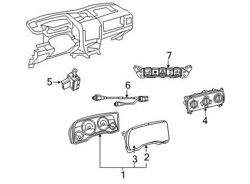 2010 Jeep Patriot Switches Cluster-Instrument Panel Diagram for 5172708AC