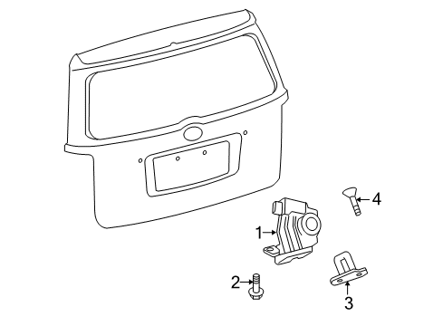 2013 Scion xB Lift Gate Striker Screw Diagram for 90159-80019