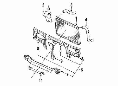 1996 Infiniti G20 Radiator & Components, Radiator Support Radiator Assembly Diagram for 21410-62J00