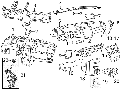 2020 Dodge Grand Caravan Instrument Panel Components Bracket-Instrument Panel Diagram for 68194050AA