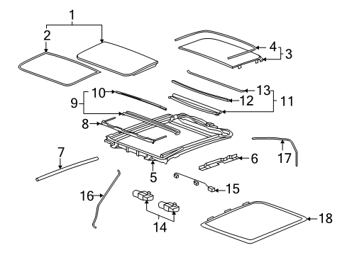 2014 Cadillac CTS Sunroof Switch Diagram for 22997772