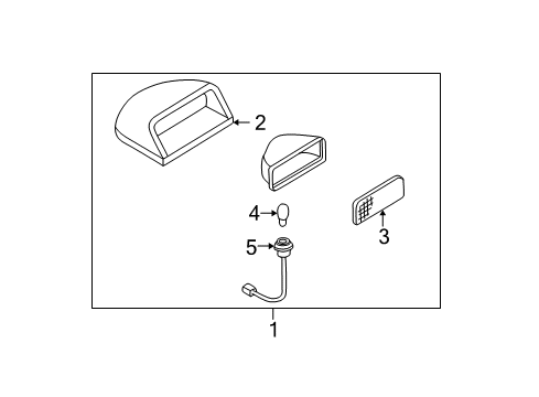 2002 Nissan Sentra Bulbs High Mounting Stop Lamp Socket Assembly Diagram for 26597-5M000