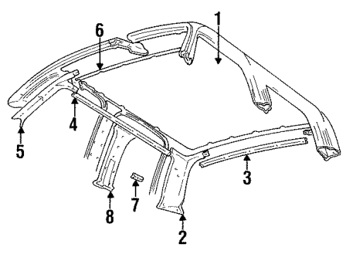 1991 Chevrolet V3500 Interior Trim - Cab Molding, Front Side Door Garnish Diagram for 364378