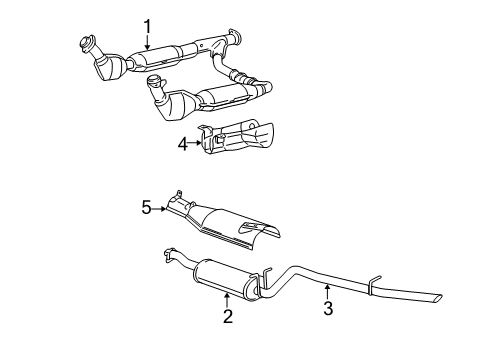 2003 Ford Expedition Exhaust Components Converter Diagram for 2L1Z-5E212-AA