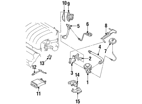 1998 Nissan Maxima Emission Components EGR Temperature Sensor Diagram for 14730-64Y01