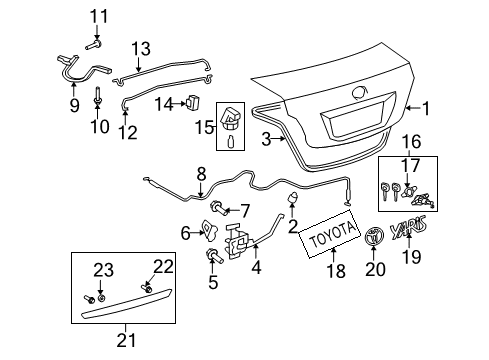 2008 Toyota Yaris Trunk Torsion Bar Diagram for 64531-52051