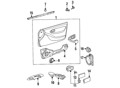 1995 Toyota Celica Mirrors Door Trim Panel Plug Diagram for 90950-01800-C0