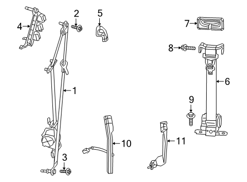 2020 Ram 2500 Seat Belt Screw-HEXAGON Head Diagram for 6511069AA