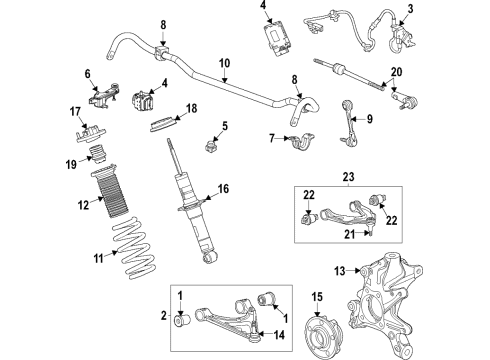 2021 Chevrolet Corvette Rear Suspension, Lower Control Arm, Upper Control Arm, Ride Control, Stabilizer Bar, Suspension Components Lower Control Arm Diagram for 84763514