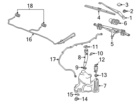 2019 Buick Regal TourX Wiper & Washer Components Washer Hose Diagram for 39094668