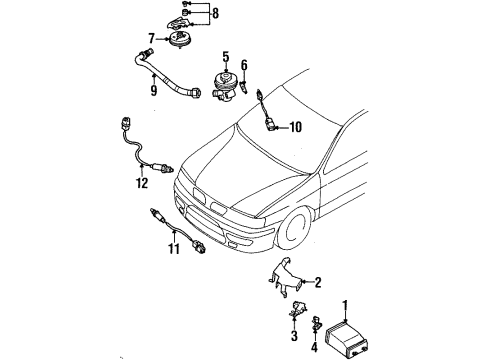 1999 Infiniti G20 Powertrain Control EGR Temperature Sensor Diagram for 14730-94Y00