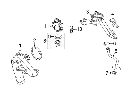 2016 GMC Sierra 3500 HD Powertrain Control Water Pump Gasket Diagram for 94013304